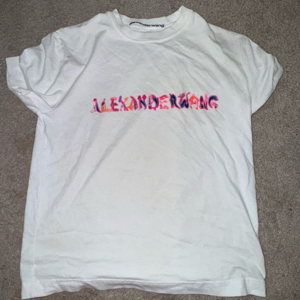 Alexander Wang Tee with Multicolor Logo